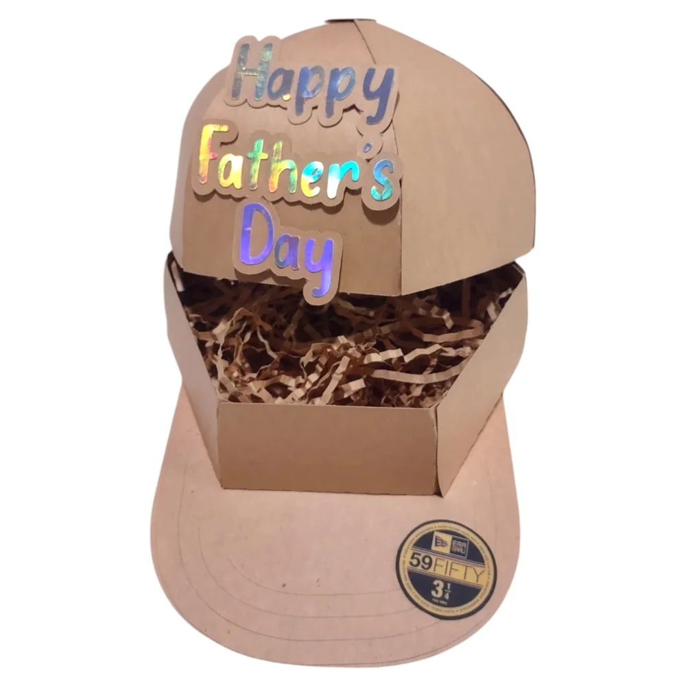 Father's Day Cardboard Cap Baseball Cap gift box, Hat Treat Gift Box
